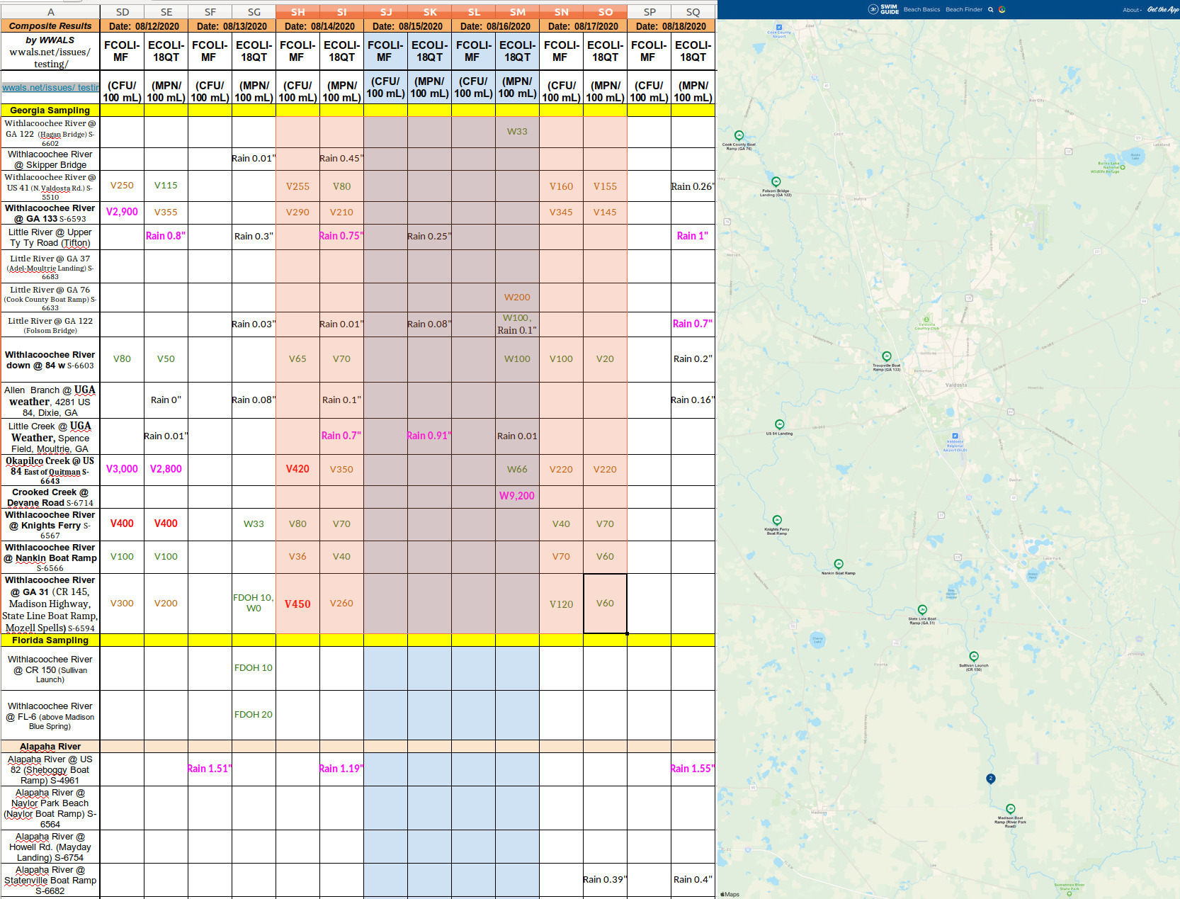 Chart and Swim Guide map