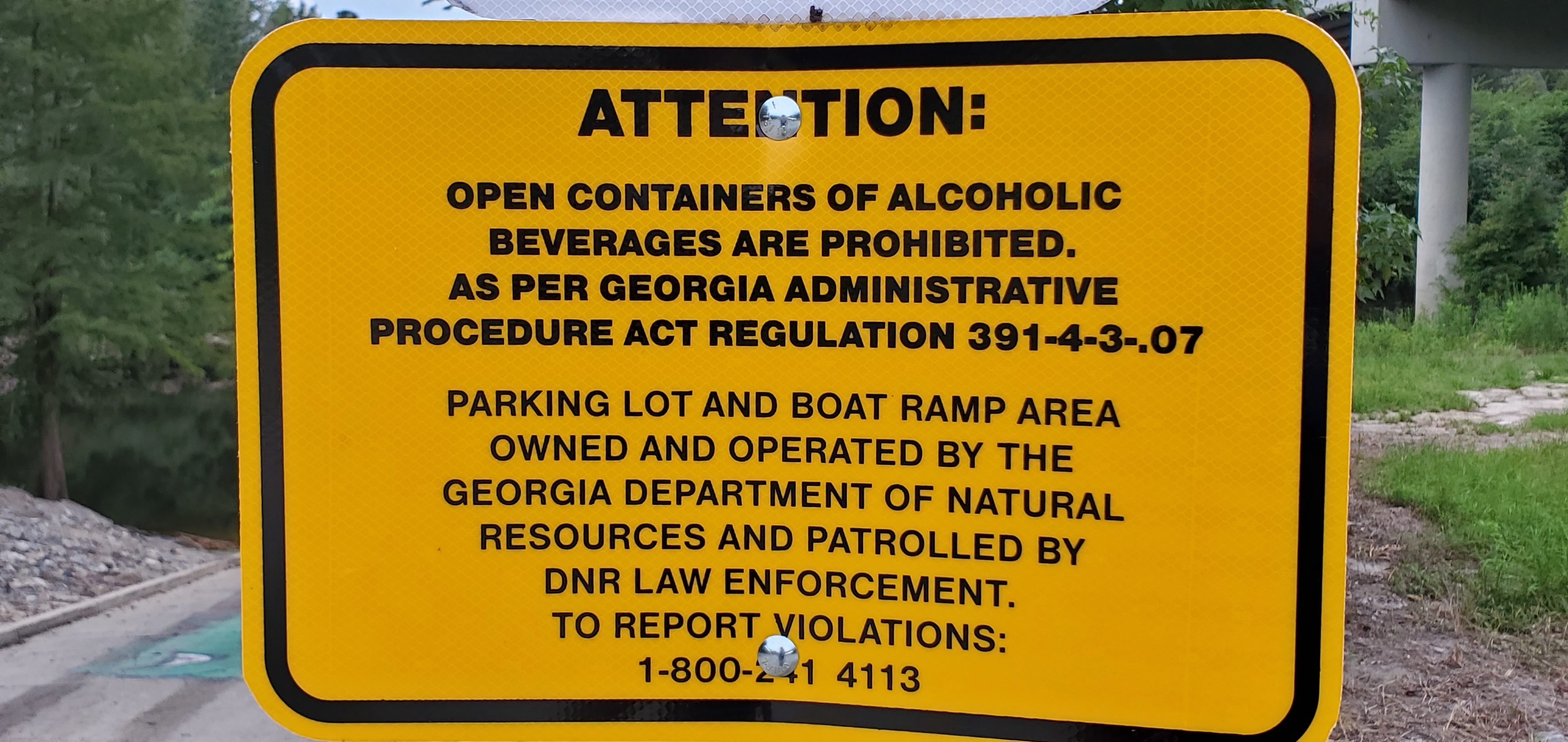 Attention: no open alcohol containers