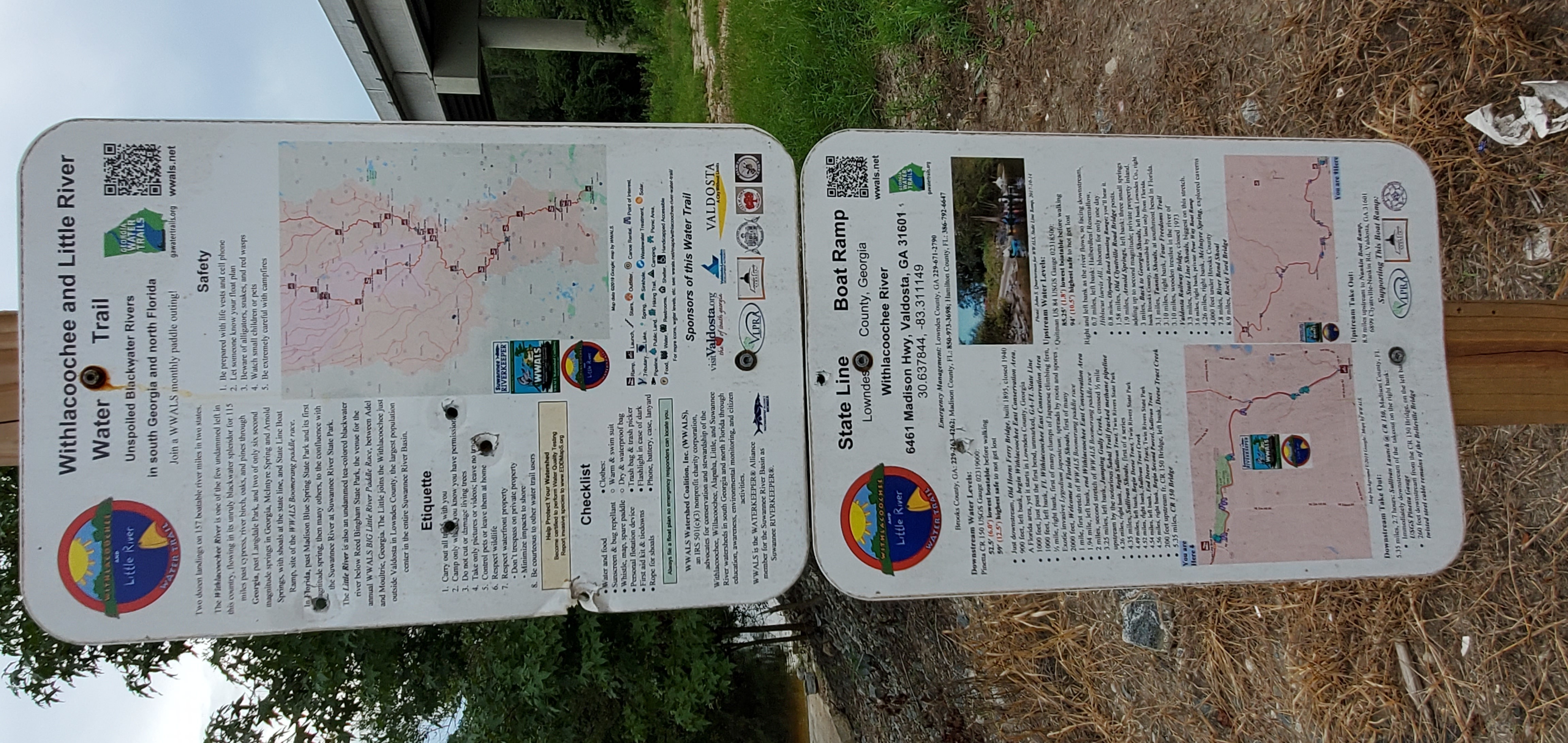 WWALS signs, Withlacoochee and Little River Water Trail