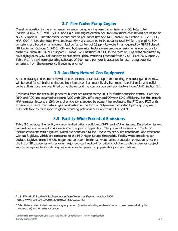 3.9 Facility-Wide Potential Emissions