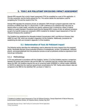 [5. TOXIC AIR POLLUTANT EMI SSI ONS IMPACT ASSESSMENT]