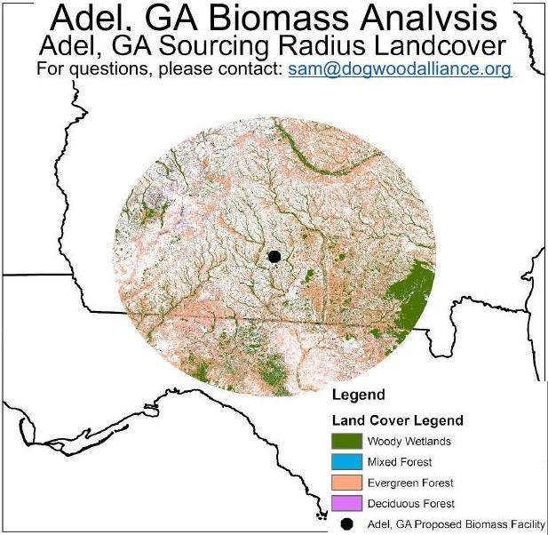 Adel, GA, pellet plant sourcing radius