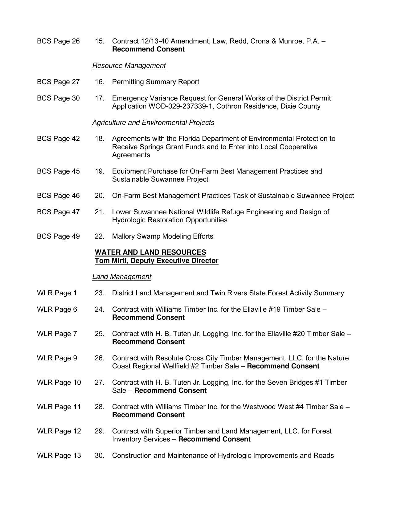 Permitting summary, Agriculture, Environment, Land Management