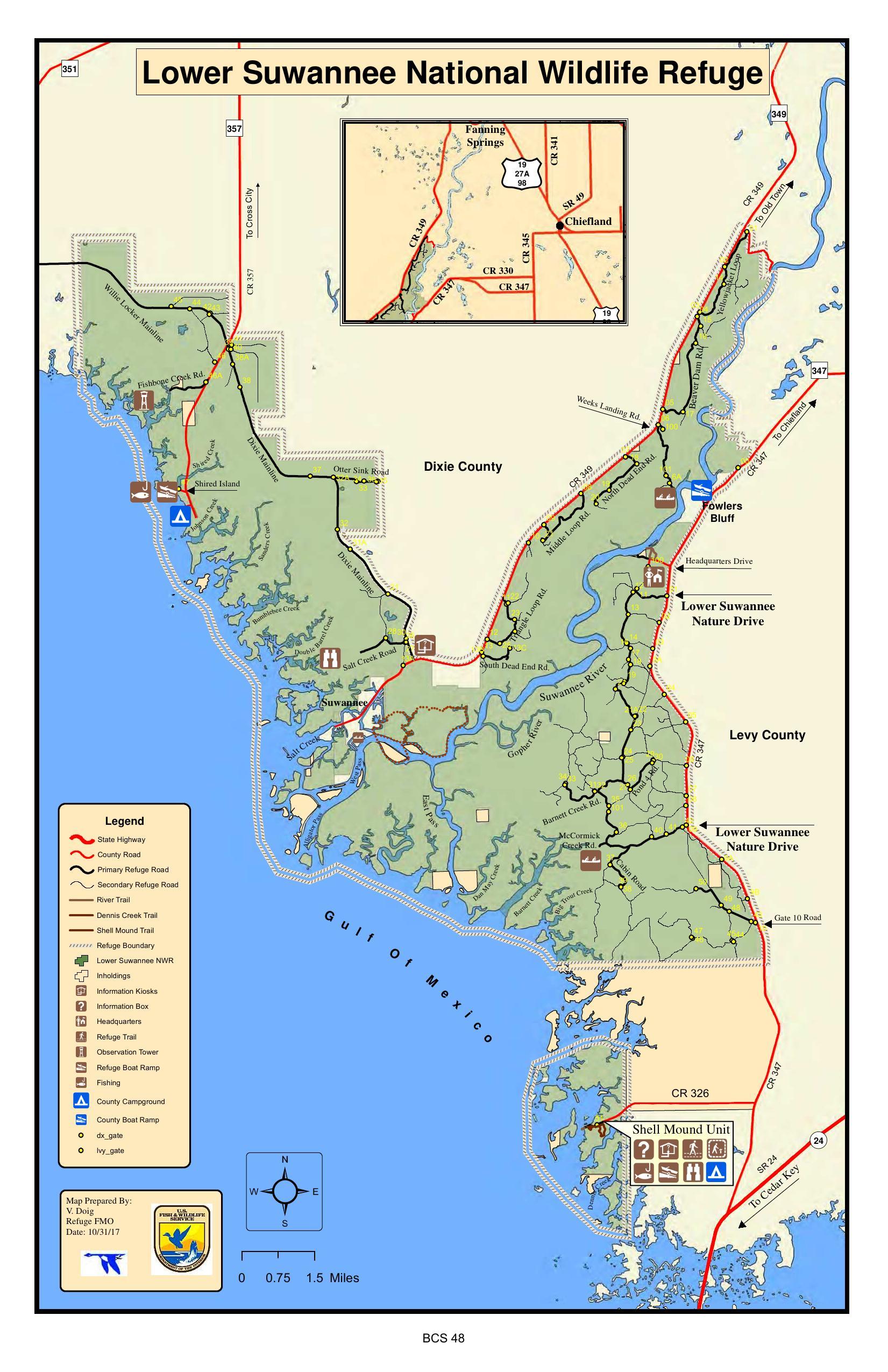 Map: Lower Suwannee NWR