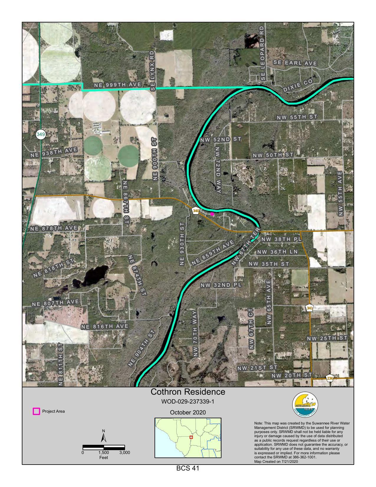 Map: Cothron Residence