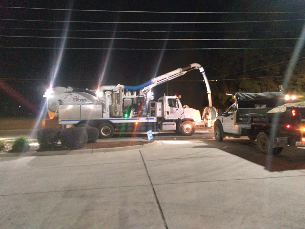 Power lines and Valdosta Utilities equipment