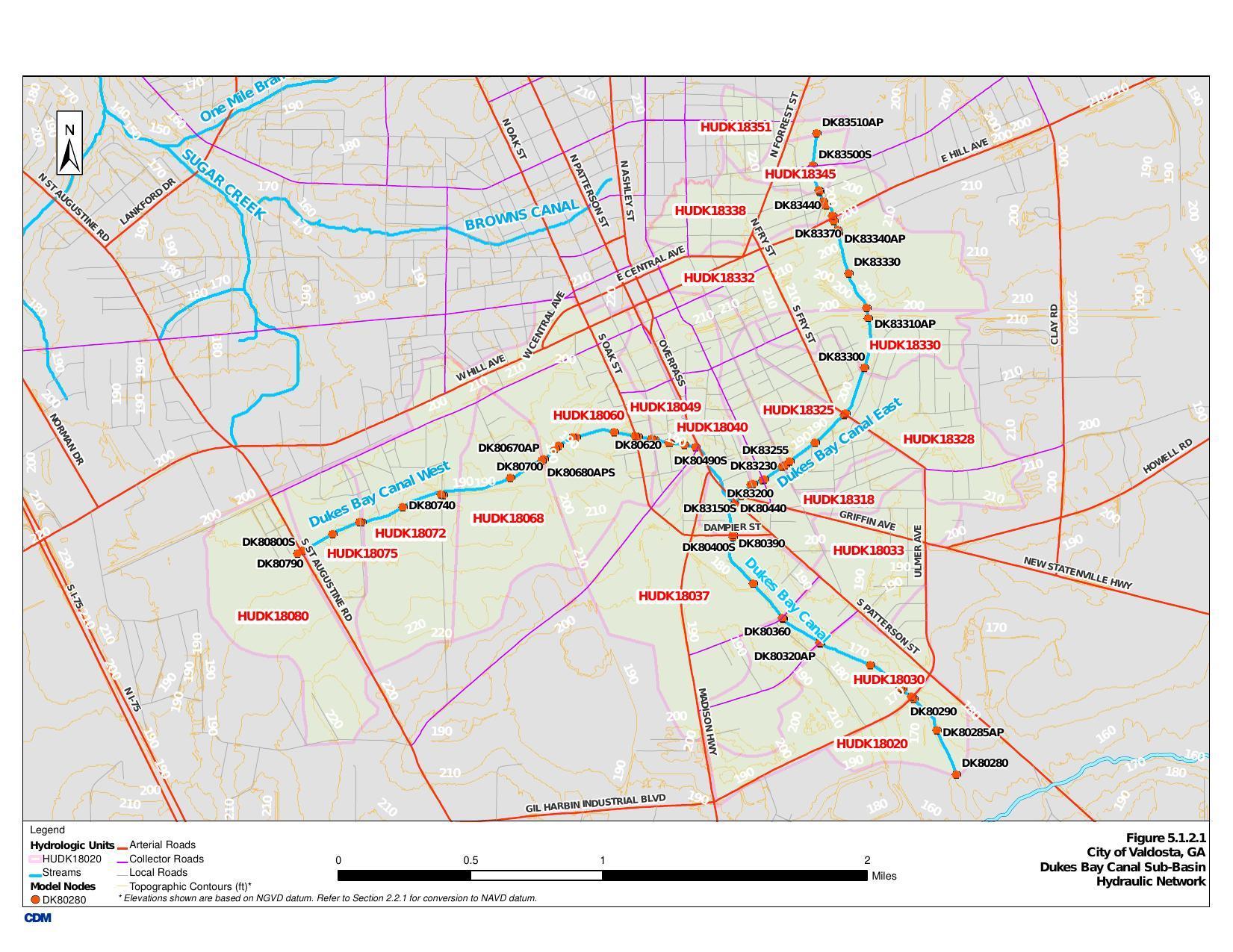 Hydraulic Network, Dukes Bay Canal Sub-Basin