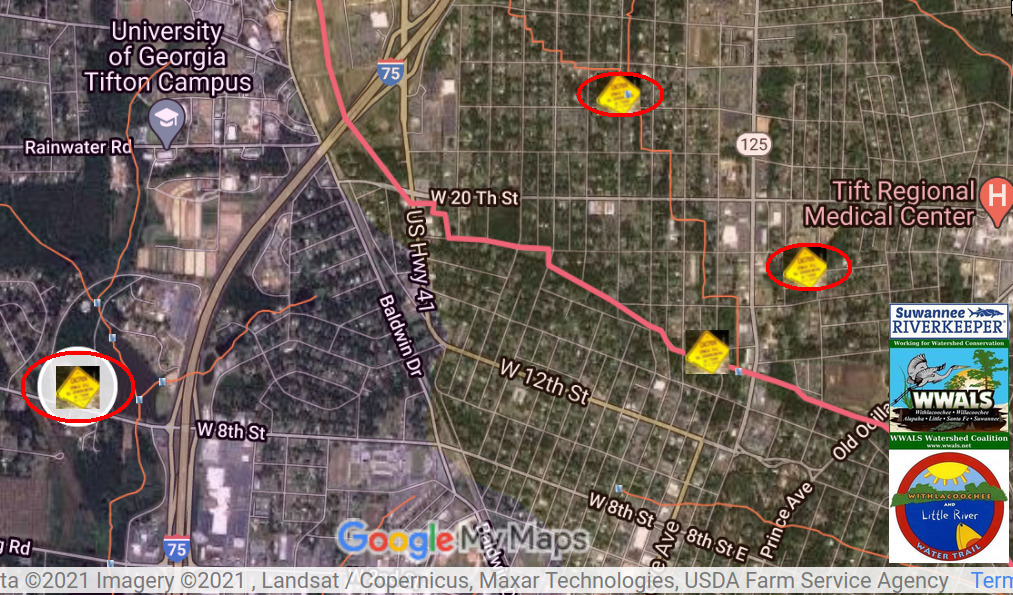 Map: Locations of new Tifton spills