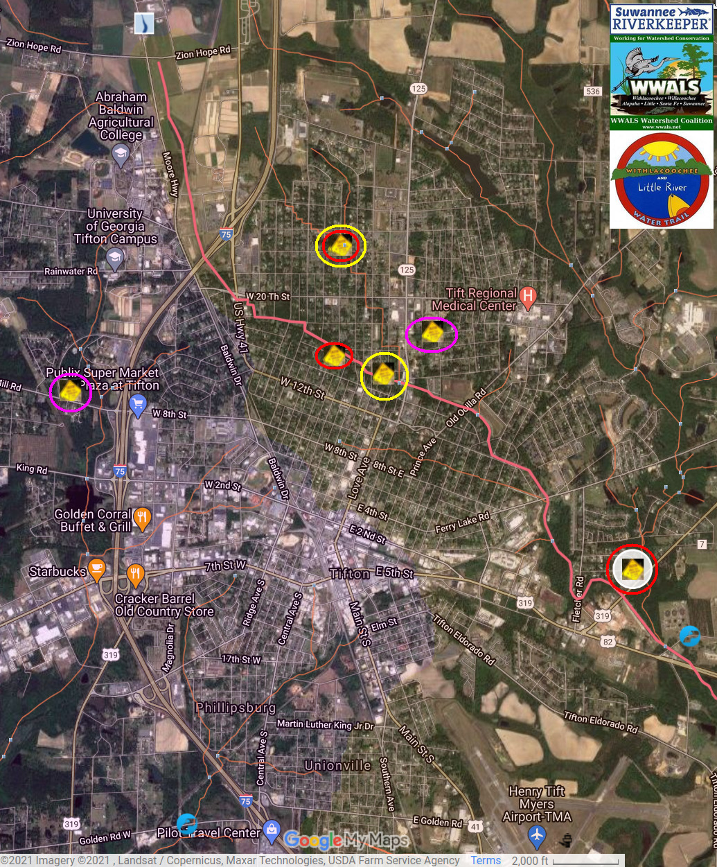 Tifton spill locations 2021-02-18