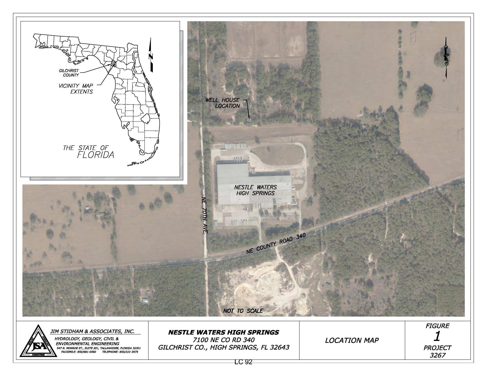 Aerial map of Nestle Waters High Springs