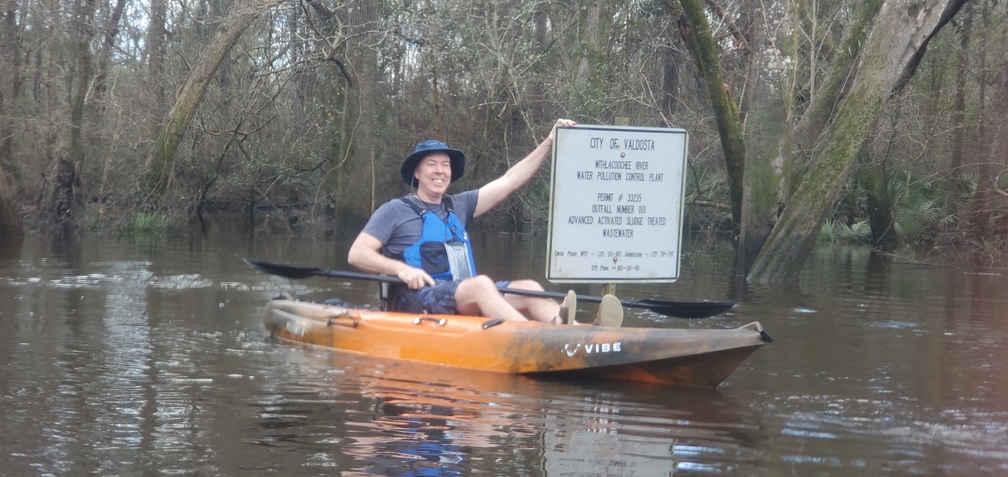 Mayor and WWTP outfall sign, 09:39:32, 30.8360190, -83.3594110