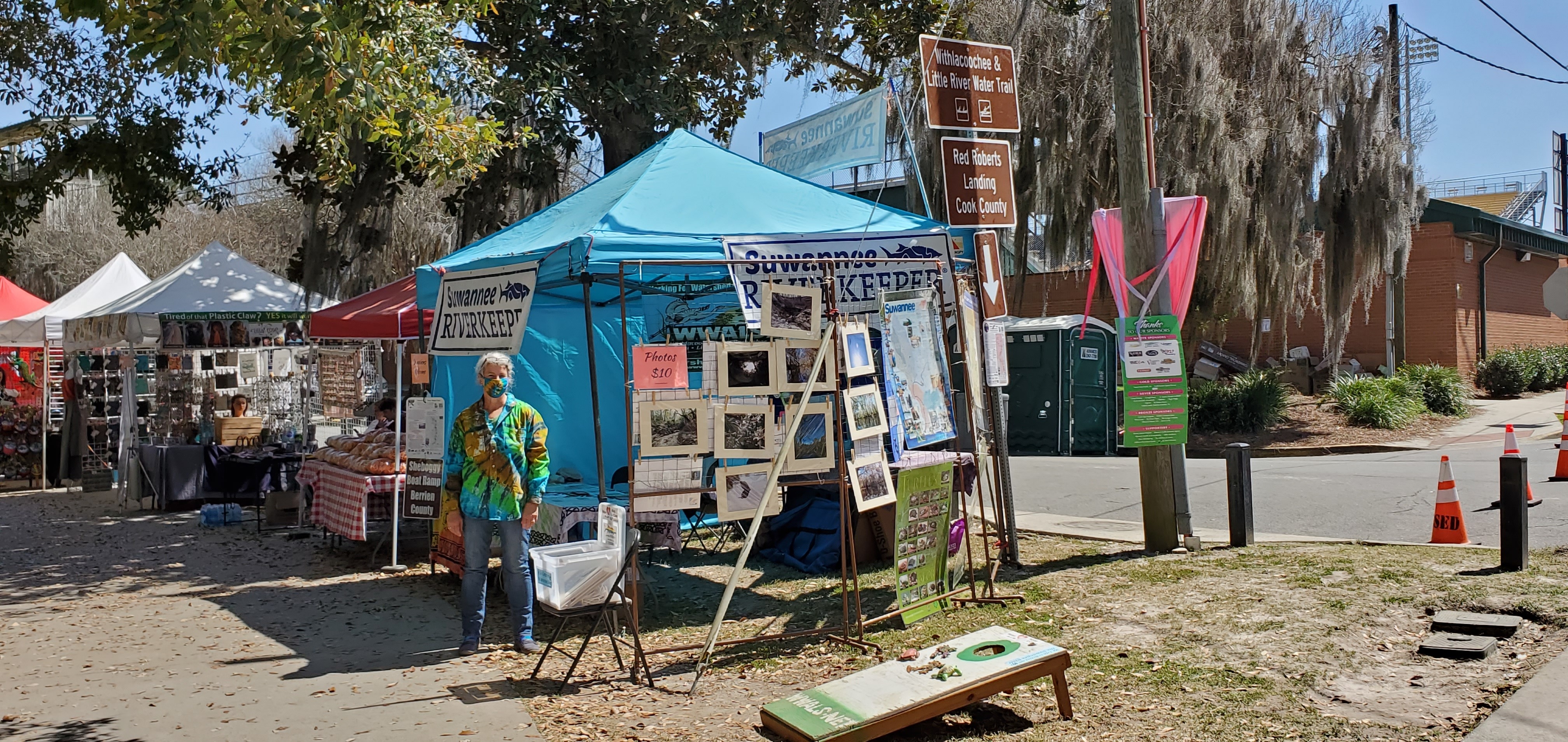 Entrance, froggy toss game, WWALS booth, Gretchen 2021-03-14