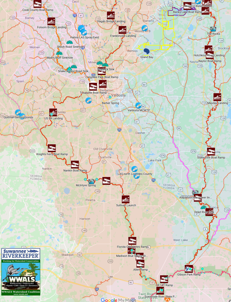 Map: GA 122 to Suwannee River