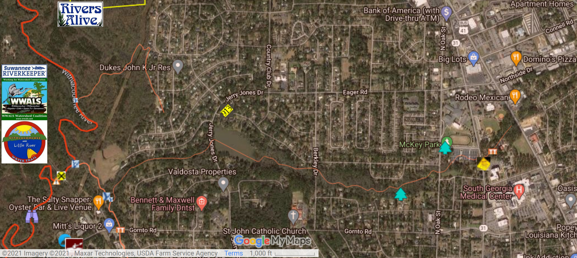 Map: Joree Millpond and Twomile Branch