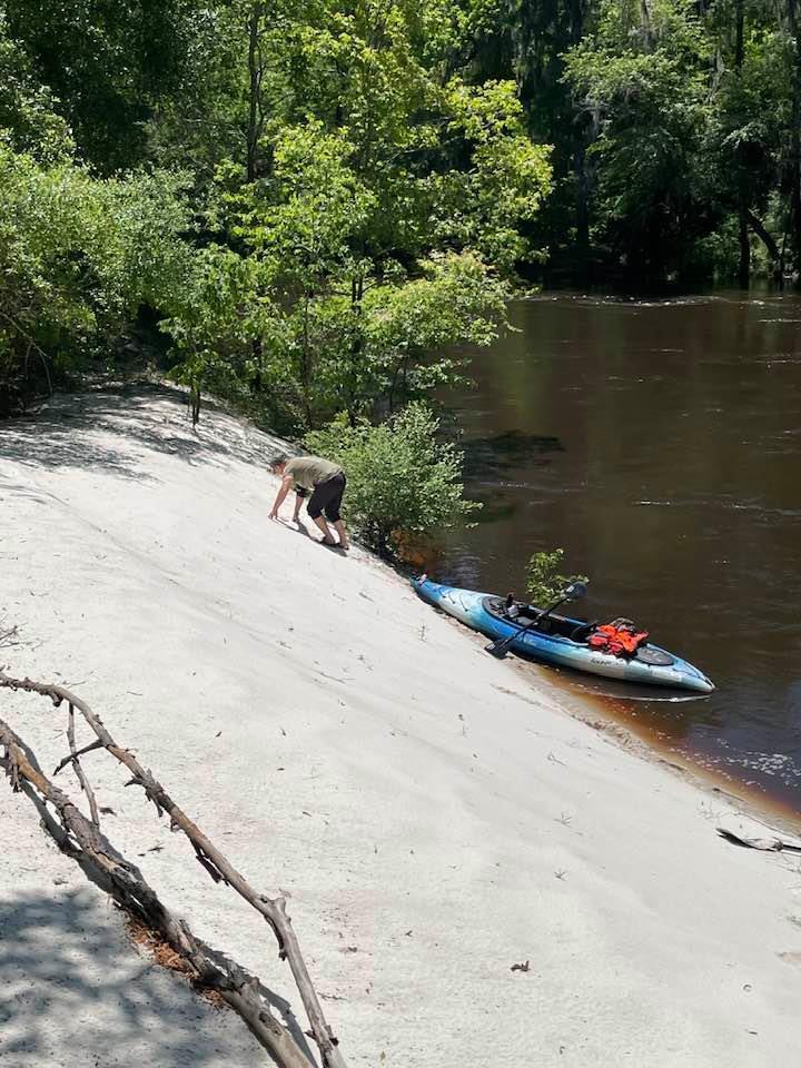 Steep sand bank