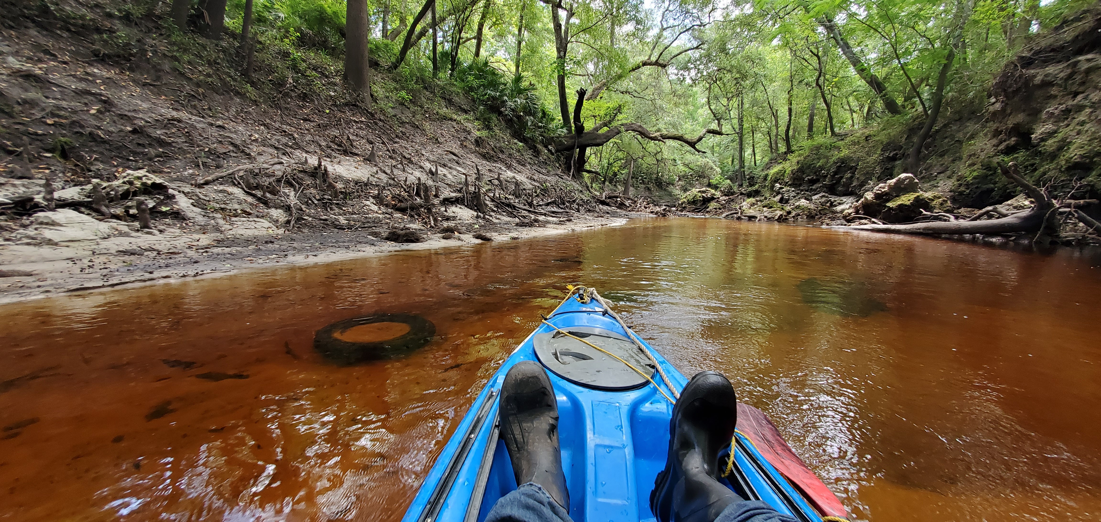 Tire with kayak, 12:37:59, 30.6058692, -83.0746854