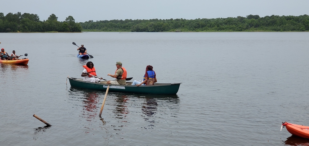 Three in the Suwannee Riverkeeper canoe