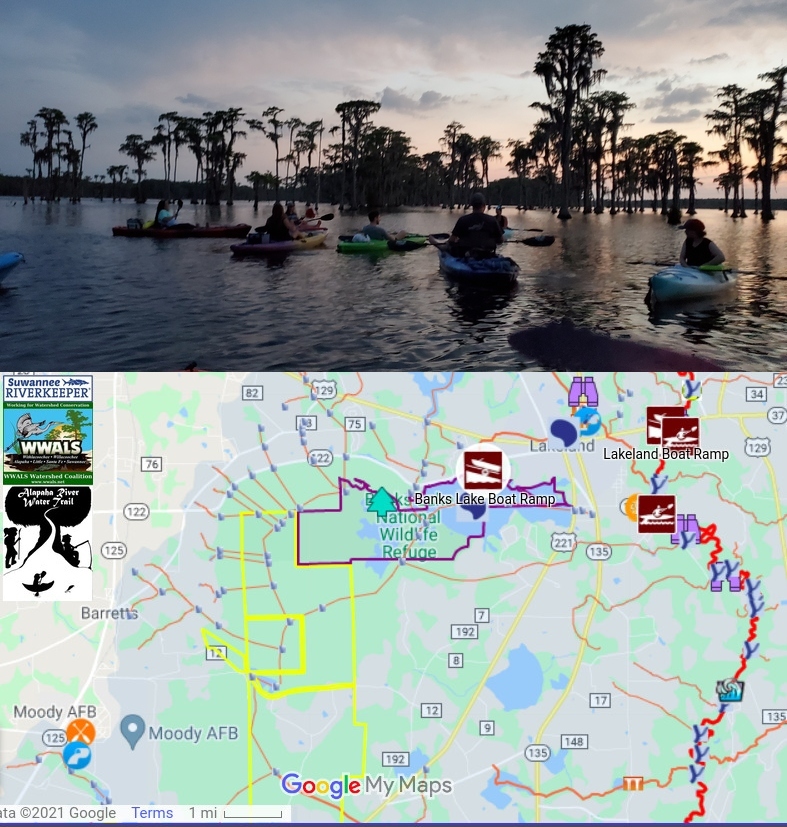 Paddlers, Map to Banks Lake Boat Ramp