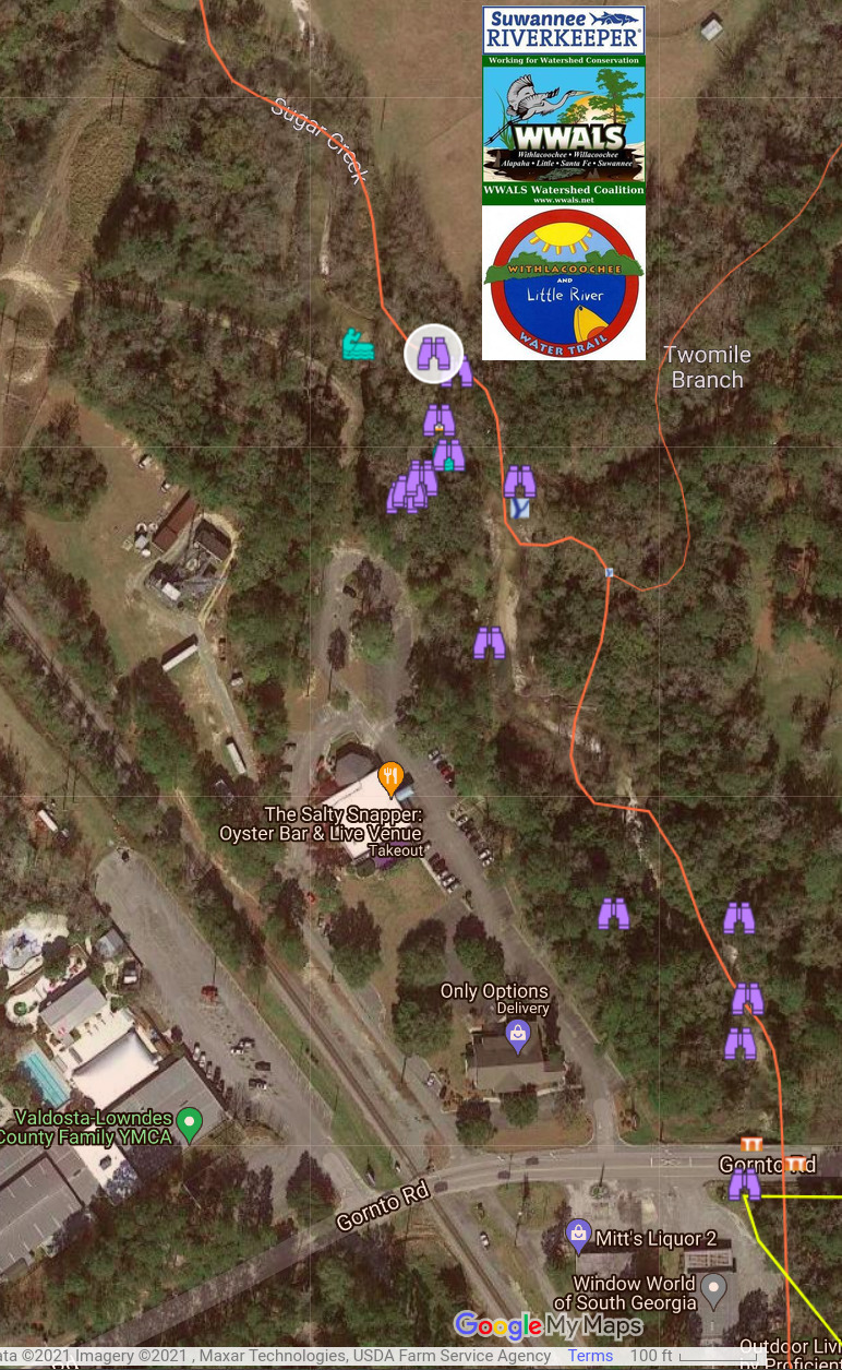 Map: Gornto Road to Sugar Creek rash Jam