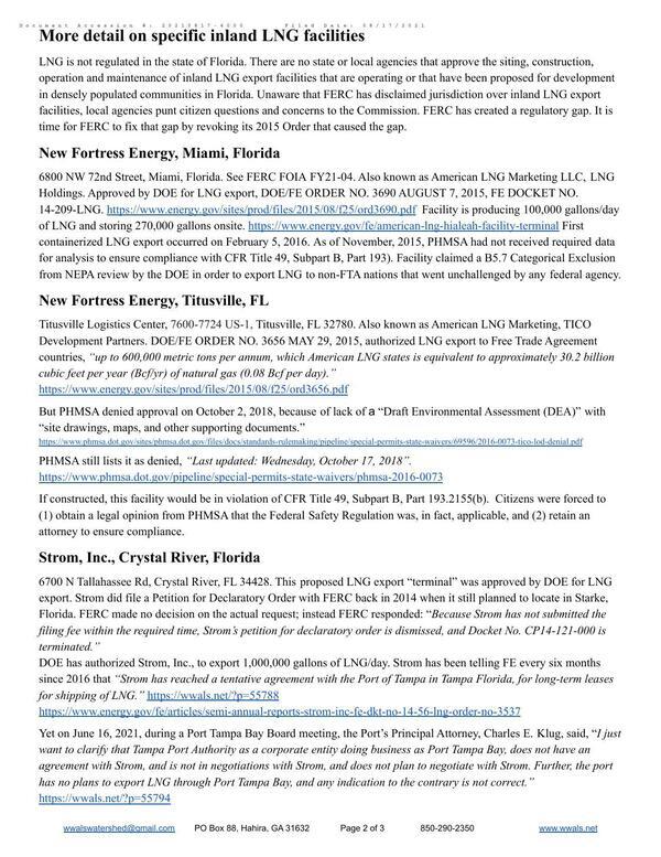 NFE Miami LNG & Titusville LNG, Crystal River, Strom, Inc., LNG