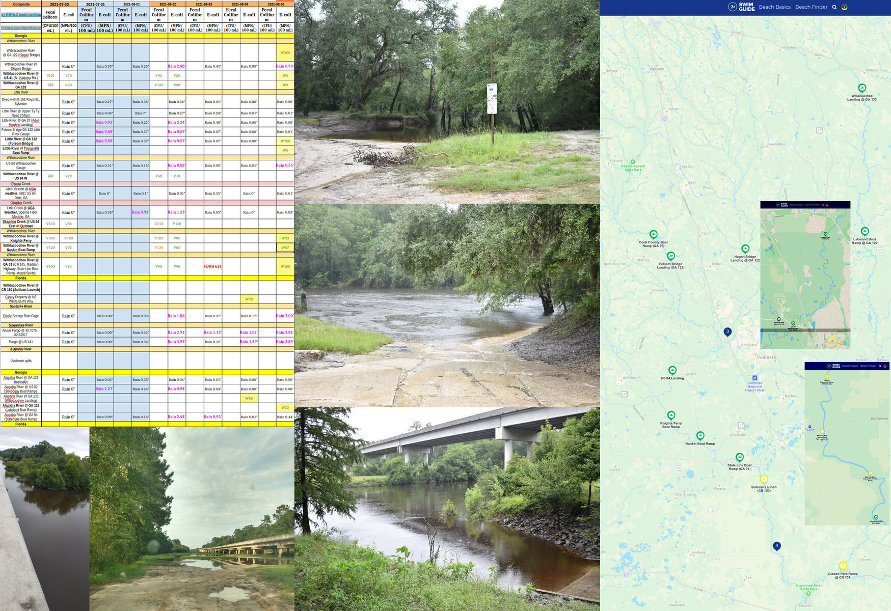 Chart, Little, Alapaha, Withlacoochee Rivers, Swim Guide