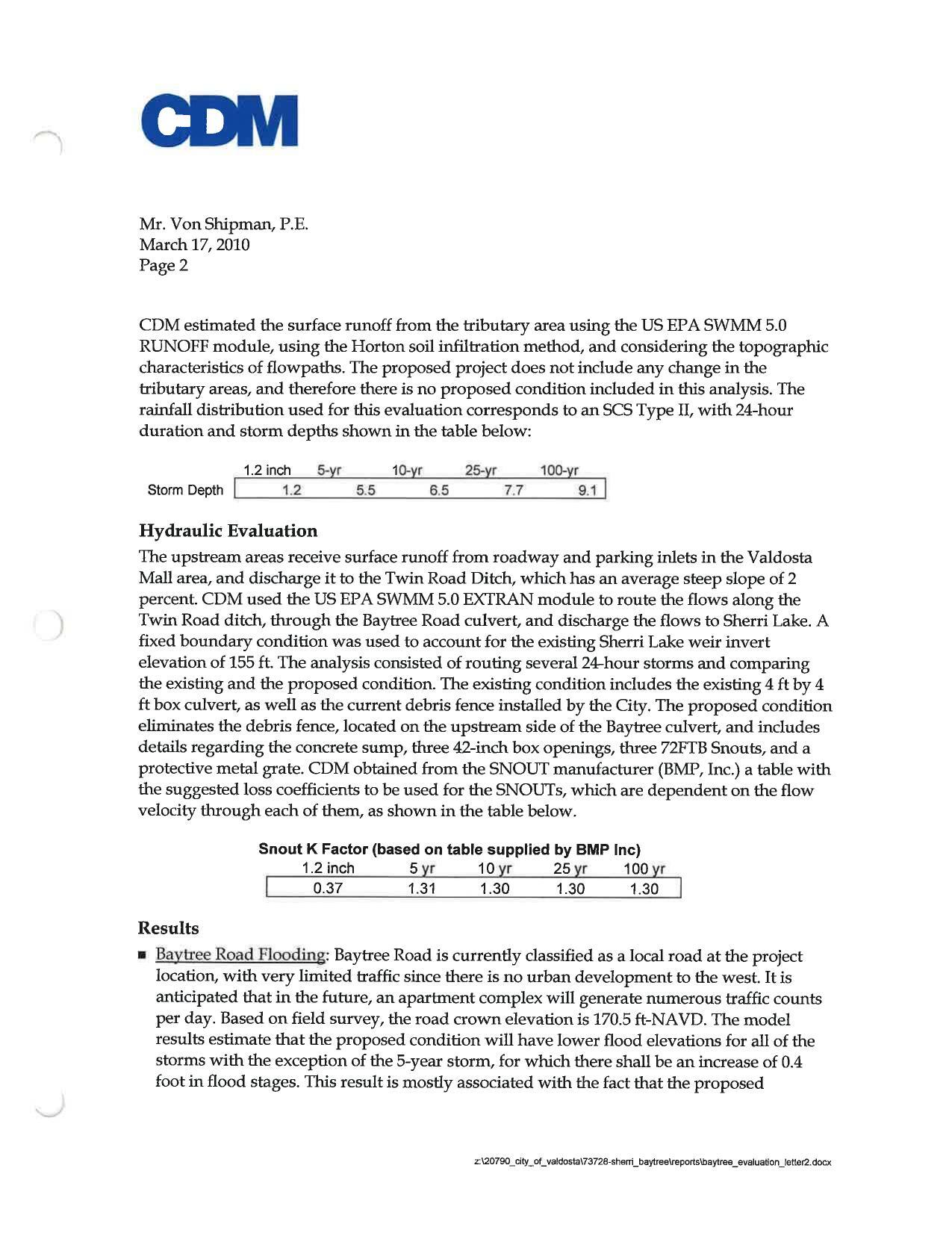 Hydraulic Evaluation