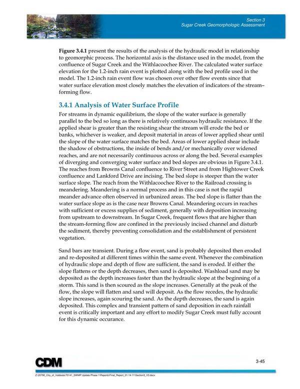 3.4.1 Analysis of Water Surface Profile