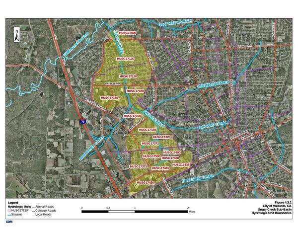 Figure 4.5.1 Sugar Creek Sub-Basin Hydrologic Unit Boundaries