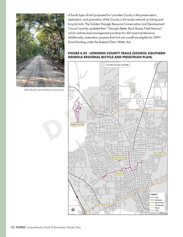 FIGURE 4.22 - LOWNDES COUNTY TRAILS (SOURCE: SOUTHERN GEORGIA REGIONAL BICYCLE AND PEDESTRIAN PLAN)