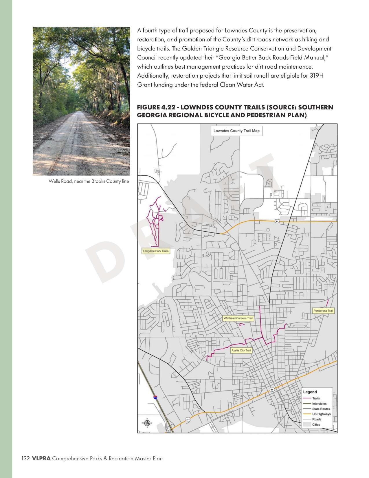 FIGURE 4.22 - LOWNDES COUNTY TRAILS (SOURCE: SOUTHERN GEORGIA REGIONAL BICYCLE AND PEDESTRIAN PLAN)