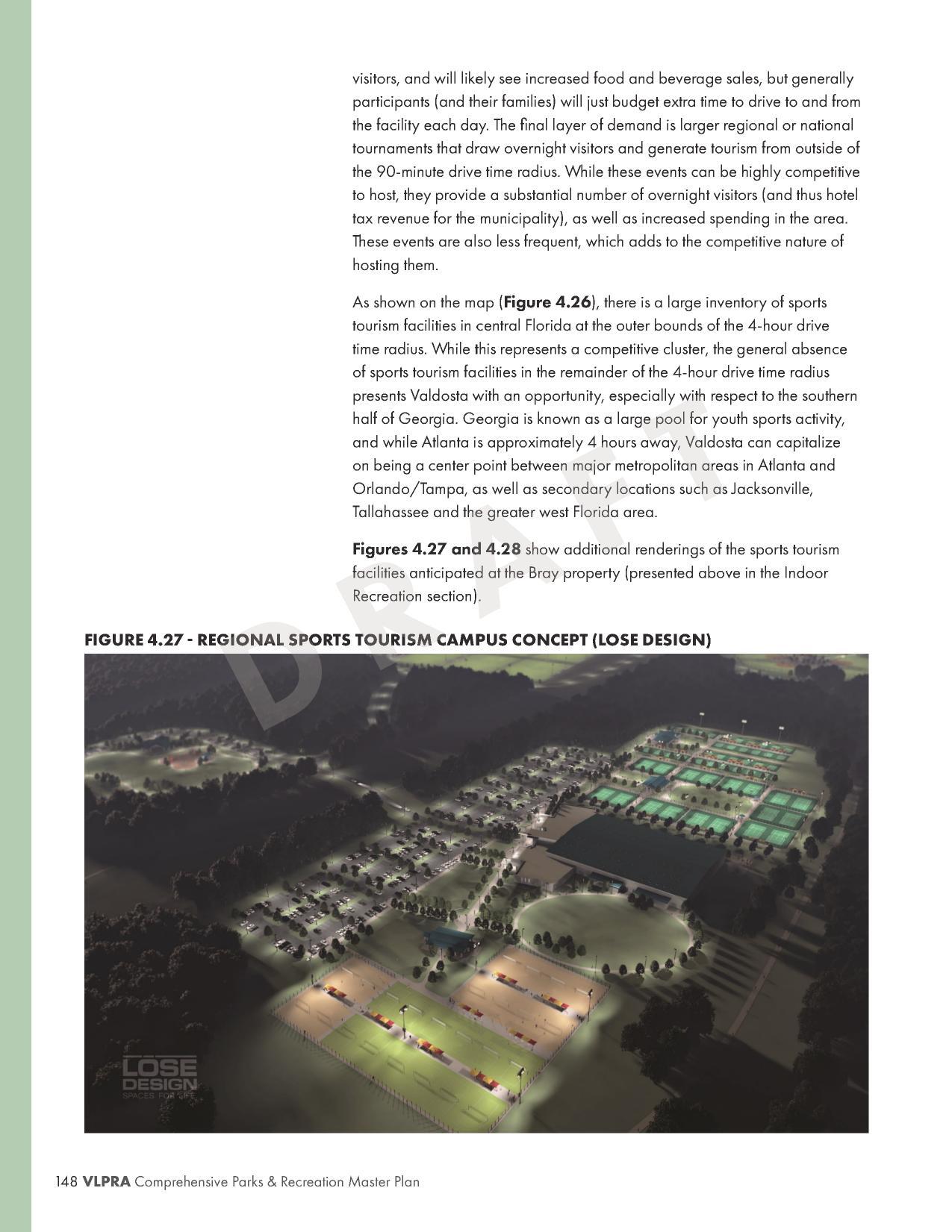 FIGURE 4.27 - REGIONAL SPORTS TOURISM CAMPUS CONCEPT (LOSE DESIGN)