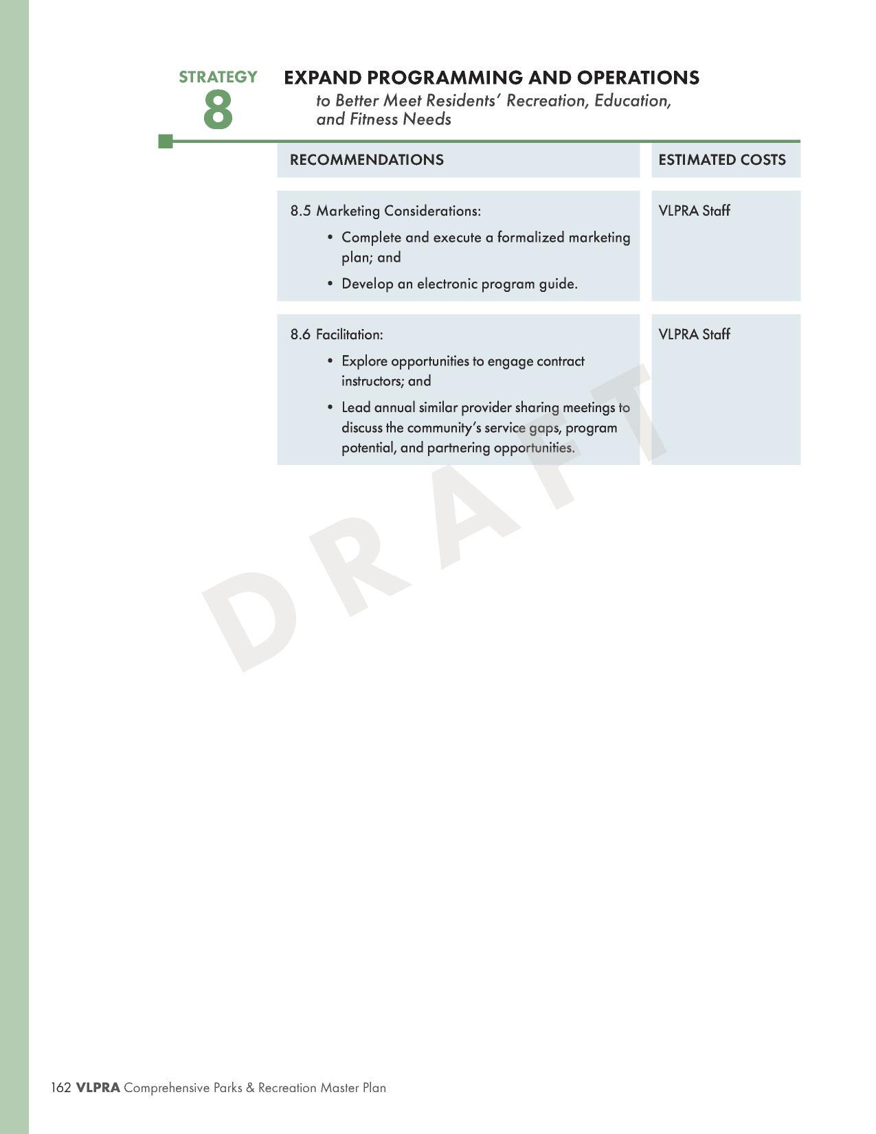 STRATEGY 8 (3 of 3): EXPAND PROGRAMMING AND OPERATIONS