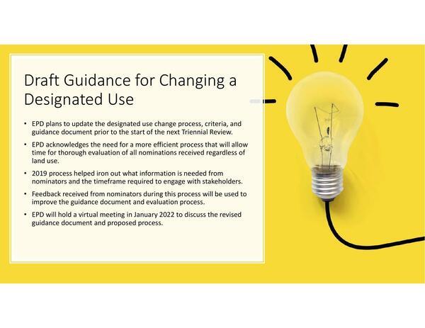 [Draft Guidance for Changing a Designated Use]