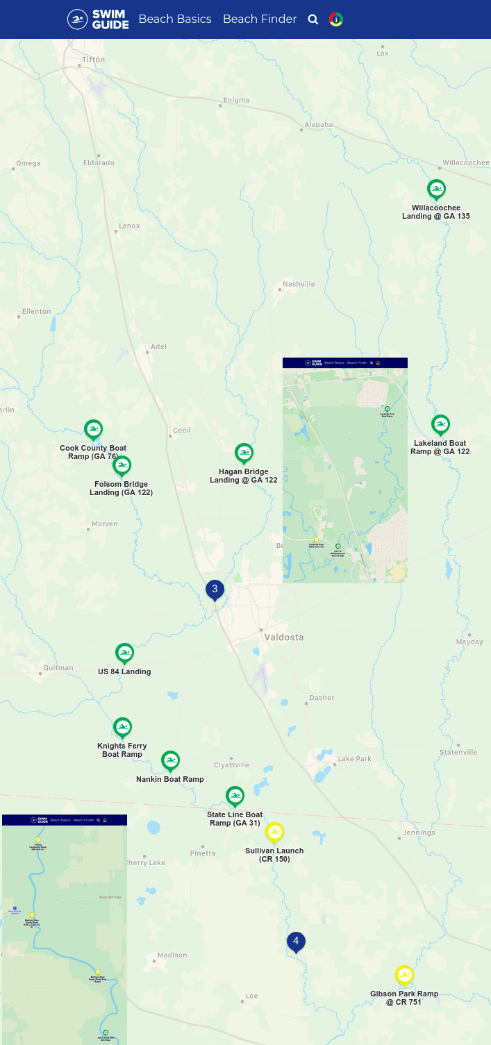 Map: Good water quality, then hard rain, Swim Guide 2021-09-16