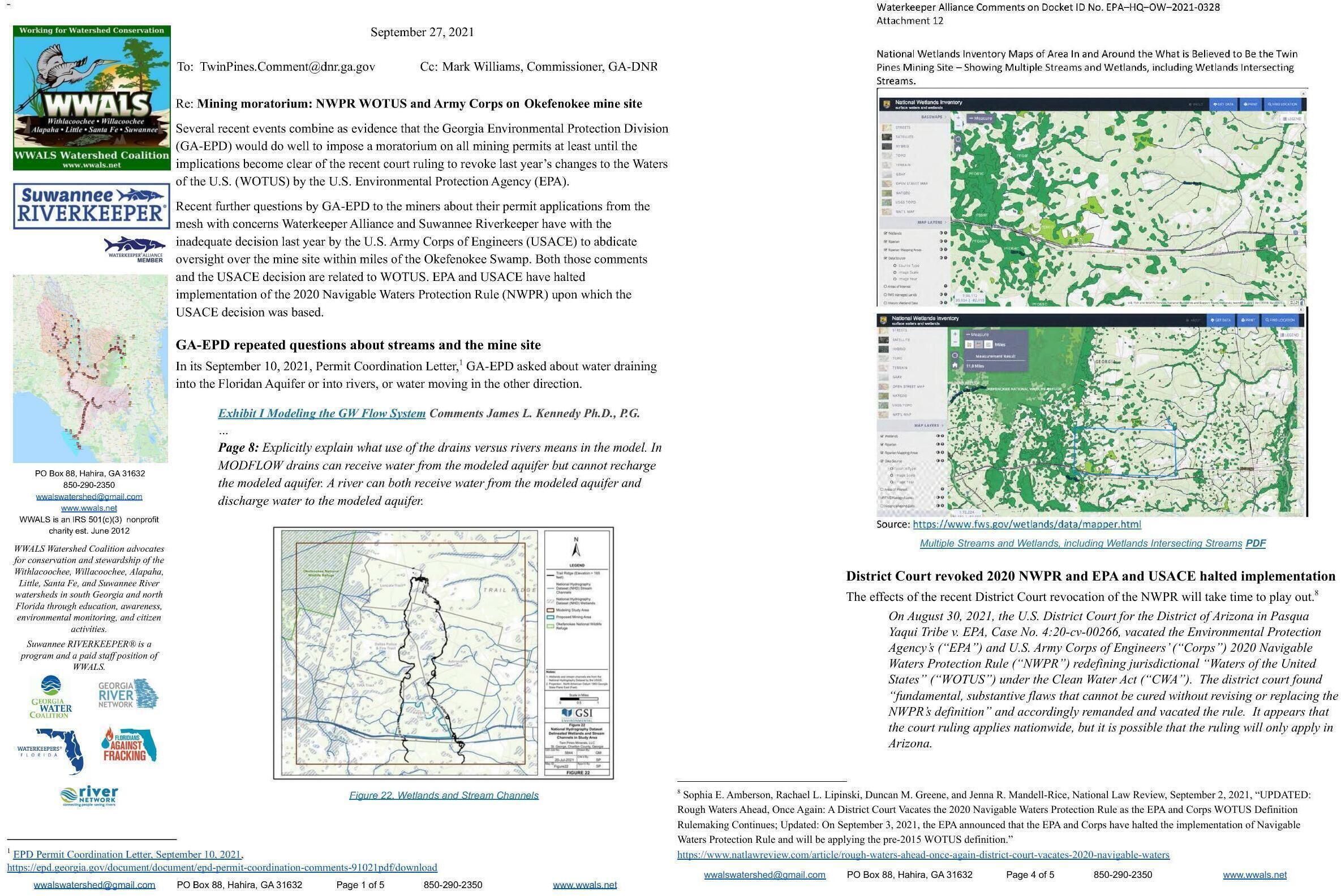 Moratorium, please, GA-EPD, since District Court vacated Army Corps' excuse