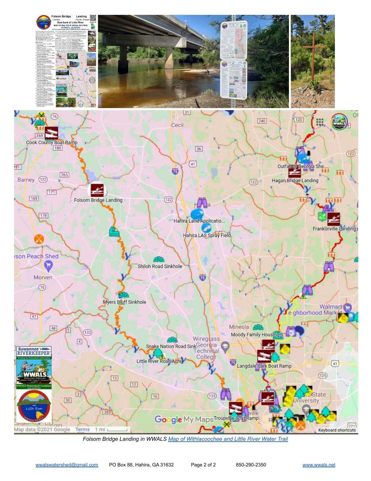 Pictures and map of Folsom Bridge Landing