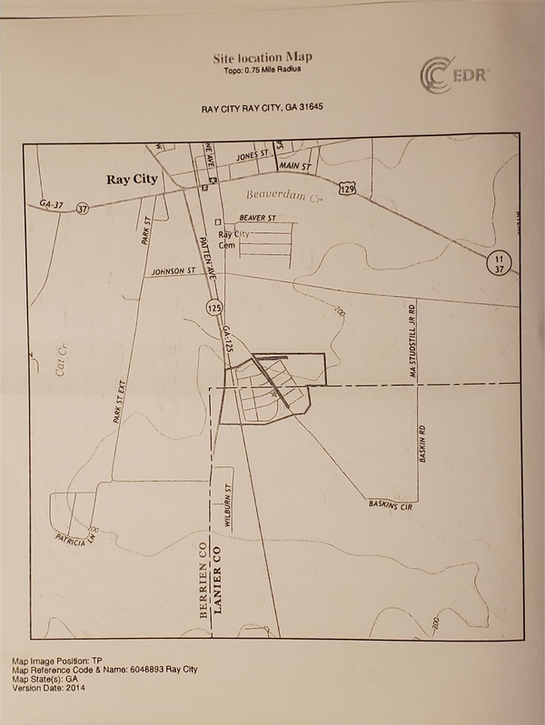 Site Location Map: Topo, 0.75 Mile Radius