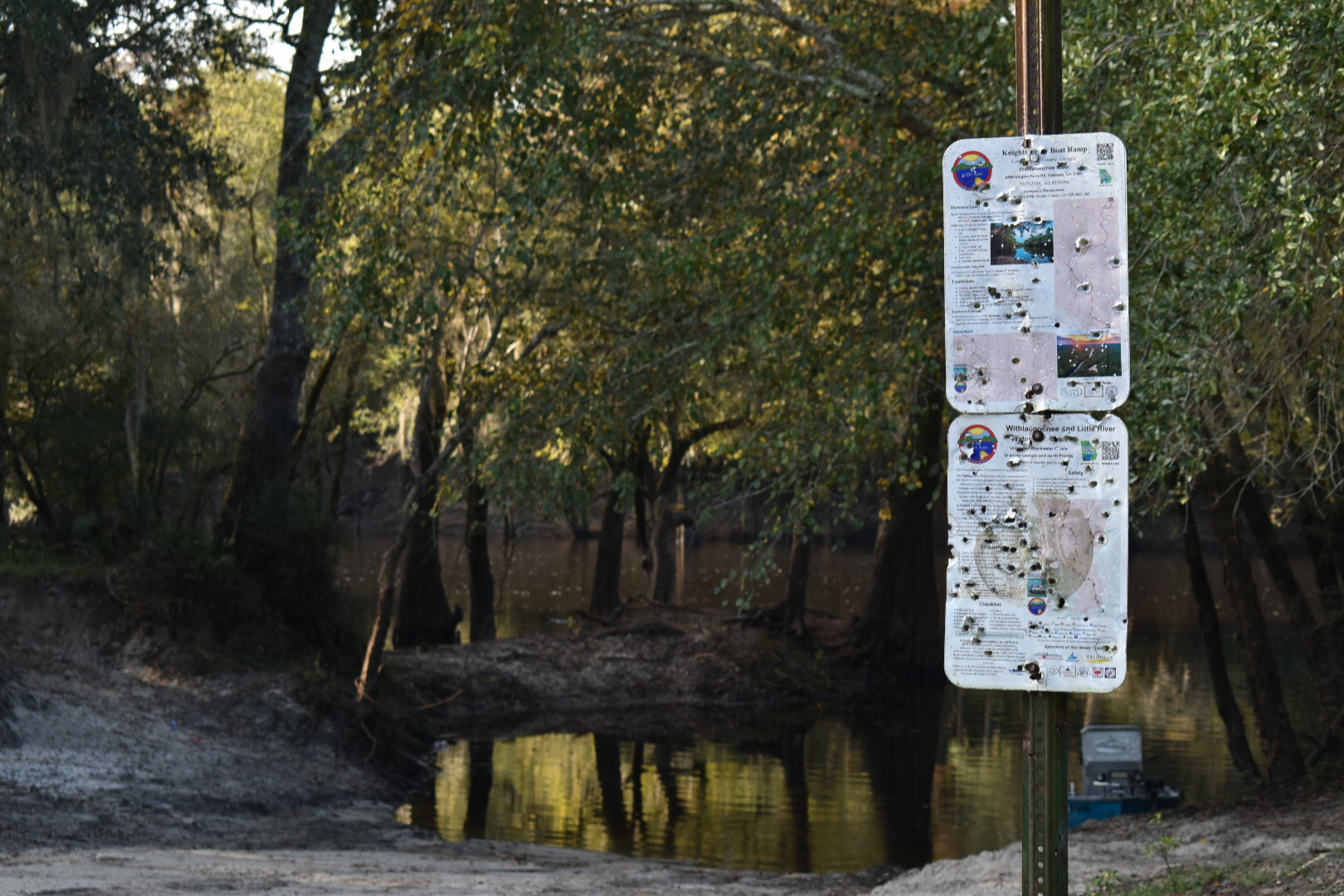 Knights Ferry Boat Ramp Sign, Withlacoochee River @ 2021-11-04