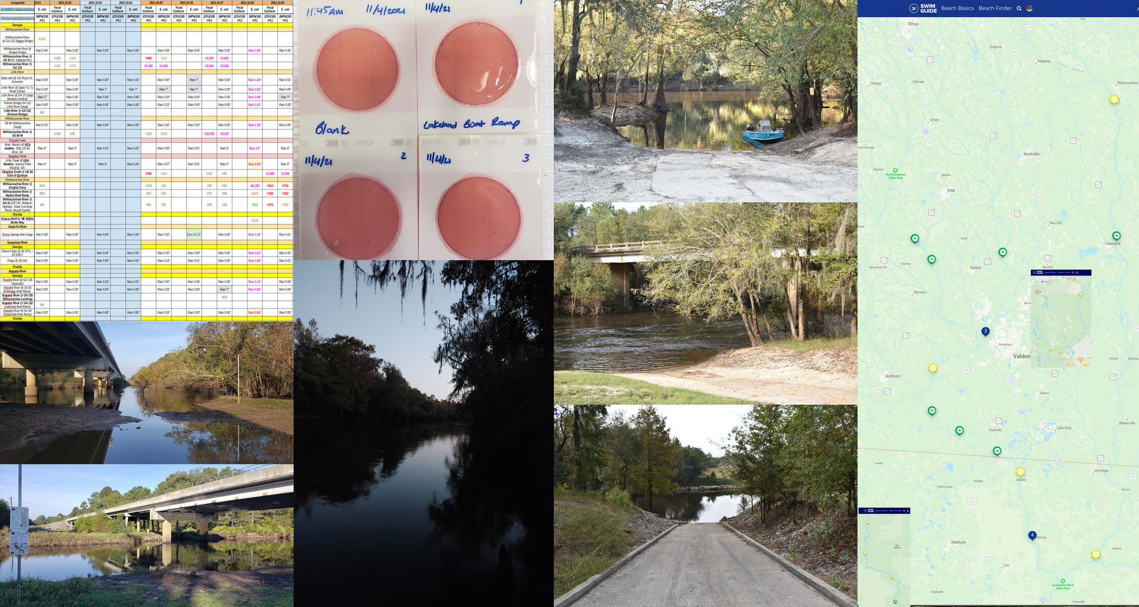 Chart, Folsom, Hagan; Lakeland, Cleary Bluff; Knights Ferry, Nankin, State Line; Swim Guide