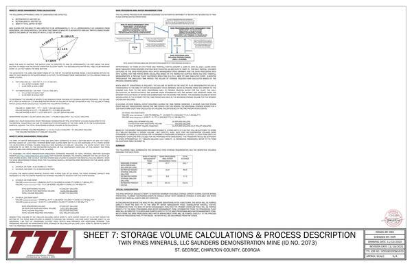 SHEET 7:STORAGE VOLUME CALCULATIONS & PROCESS DESCRIPTION