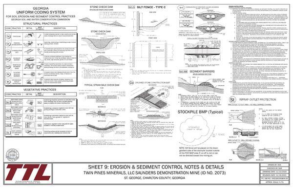 SHEET 9: EROSION & SEDIMENT CONTROL NOTES & DETAILS