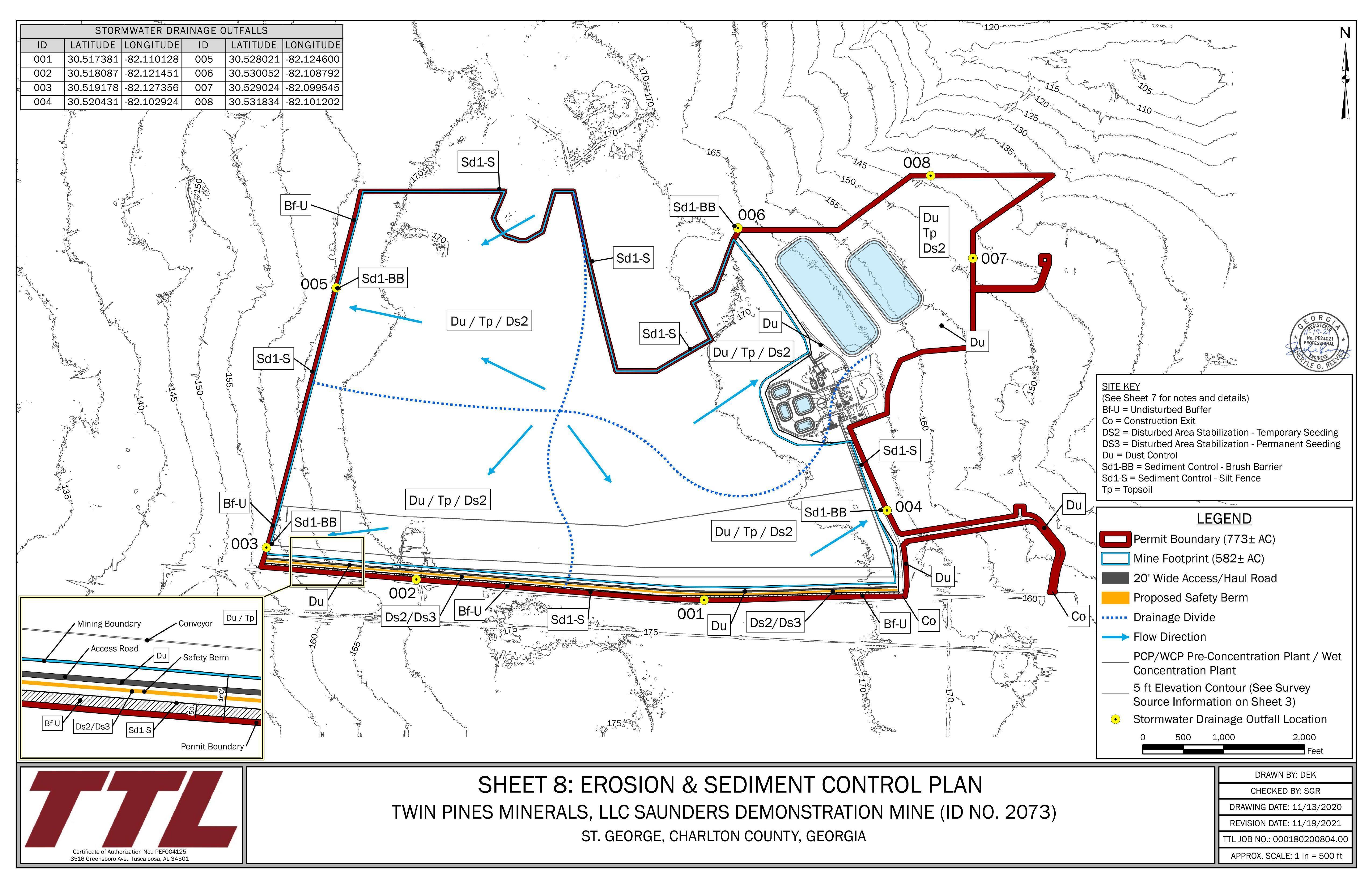 SHEET 8: EROSION & SEDIMENT CONTROL PLAN