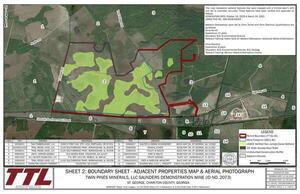 [SHEET 2: BOUNDARY SHEET - ADJACENT PROPERTIES MAP & AERIAL PHOTOGRAPH]