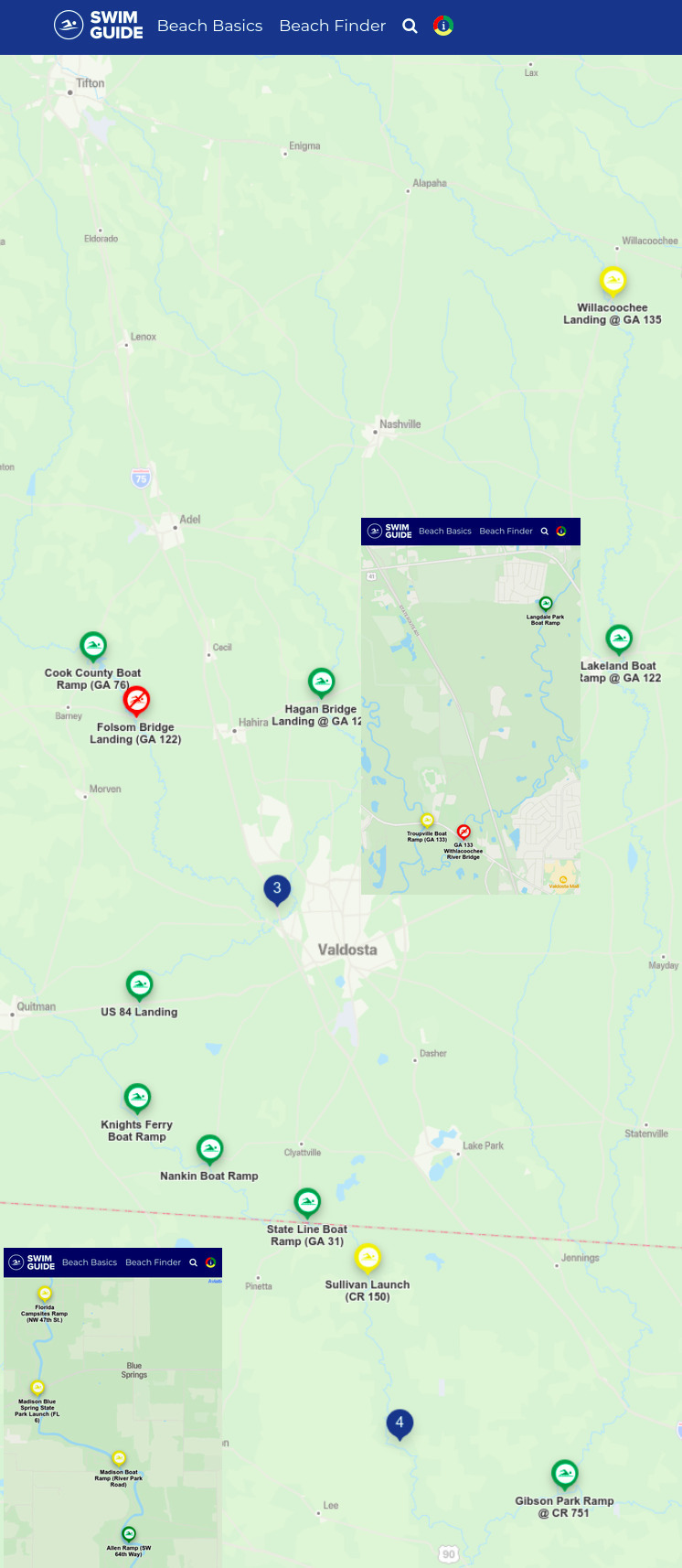 Map: Weird upstream, good downstream, Swim Guide 2021-12-09