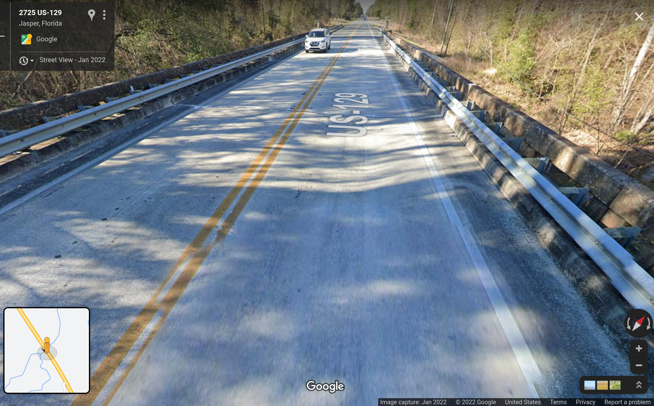 US 129 Bridge, Little Alapaha River; Photo: Google Streetview