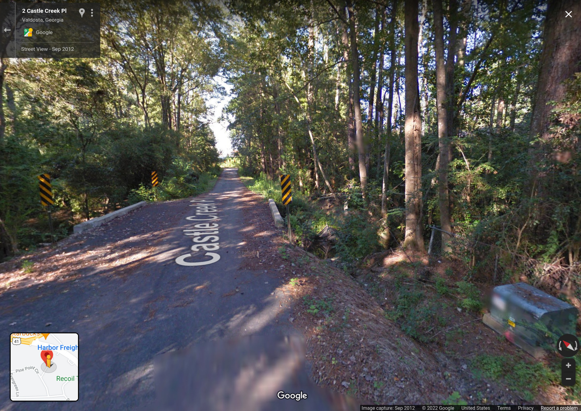 Castle Creek Place Bridge --Google Streetview