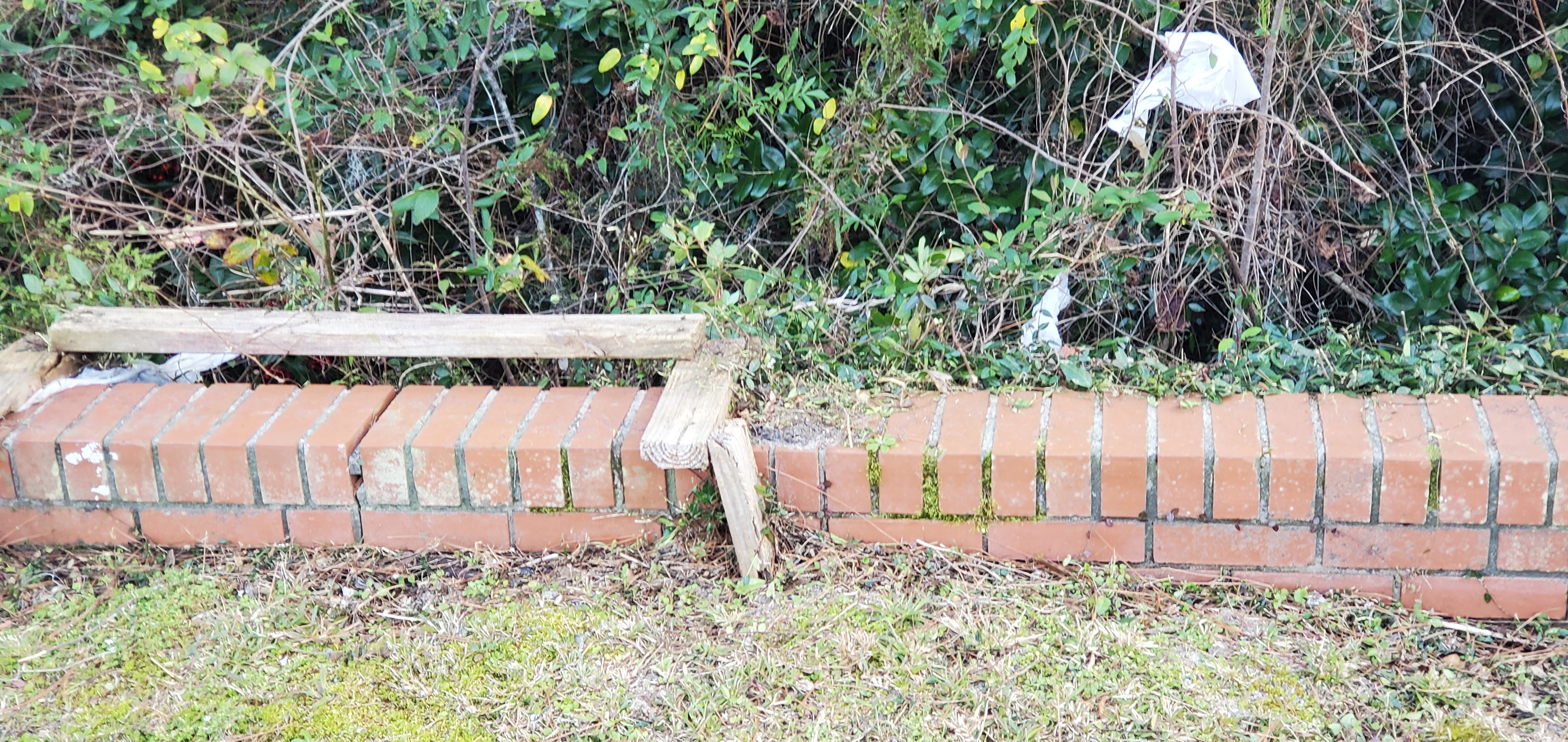 Brickwork, upstream from fountain pond, 17:08:47, 30.8688290, -83.2785040