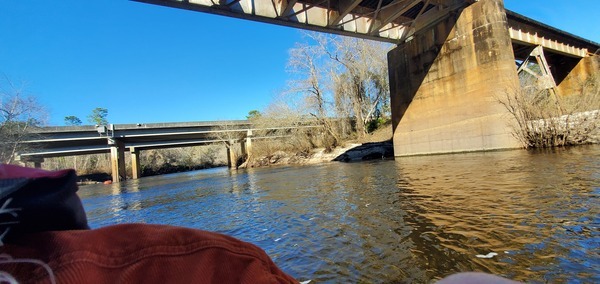 CSX RR and US 84 Bridges from downstream, 15:29:38, 30.7927, -83.453455