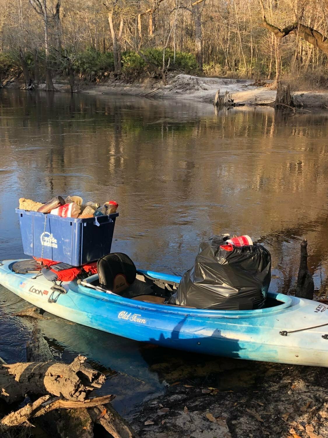 Withlacoochee River trash in kayak 2022-02-22 Photo: Russell McBride