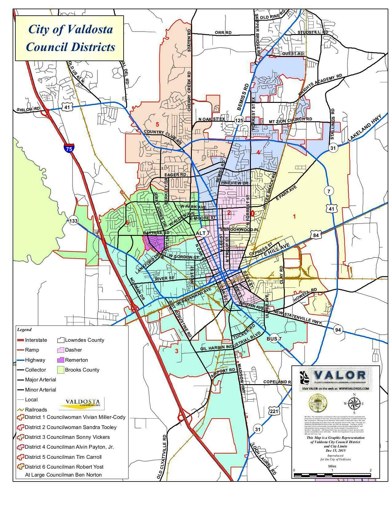 Valdosta City Council District Map